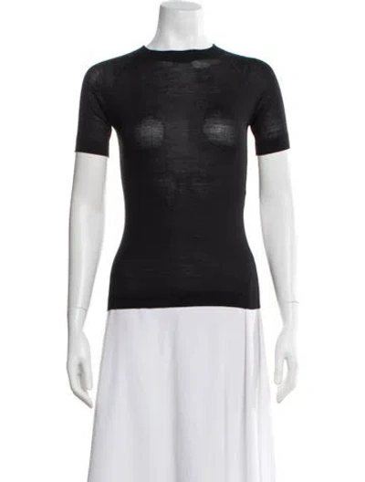 Pre-owned Alaïa Wool Crew Neck Top W/ Tags In Black
