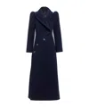 Alaïa Curved Virgin Wool Coat In Blue
