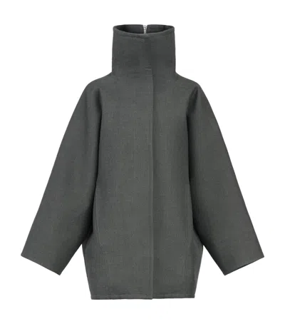 Alaïa Wool Double-layered Coat In Gray
