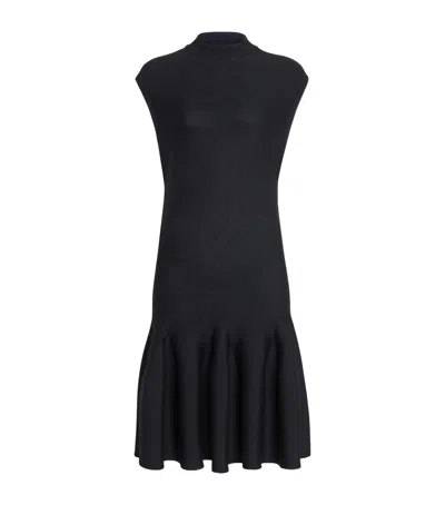 ALAÏA WOOL DROPPED-WAIST MINI DRESS