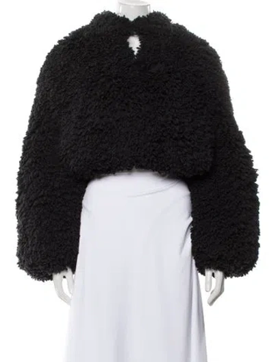 Pre-owned Alaïa Wool Faux Fur Jacket W/ Tags In Black