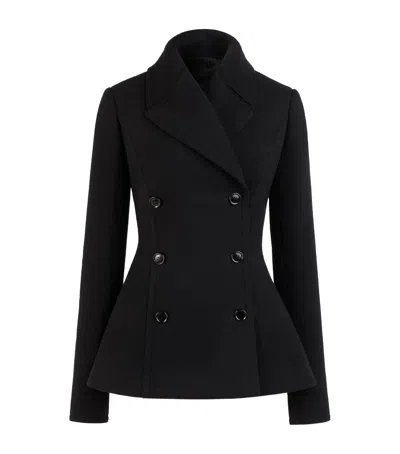 Alaïa Wool Fitted Pea Coat In Black
