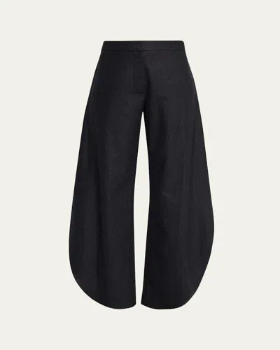 Alaïa Wool Flannel Petal Pants In Blue