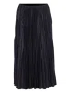 Alaïa Pleated Wool Flannel Midi Skirt In Gray