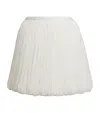 Alaïa Belted Fringed Wool-blend Mini Skirt In White