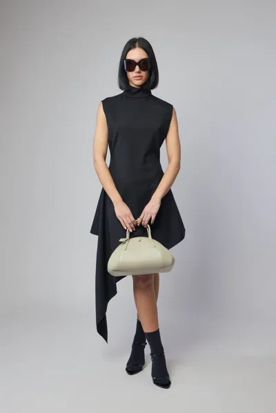 Alaïa Wool Gabardine Pointed Dress In Black