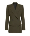 Alaïa Alaia Double-breasted Olive Green Wool Jacket Women In Brown