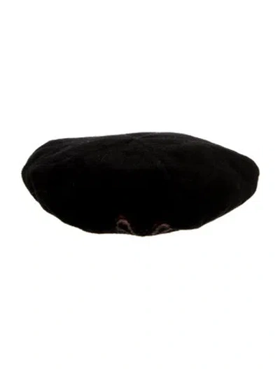 Pre-owned Alaïa Wool Graphic Beret In Black