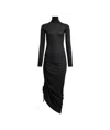 Alaïa Ruched Midi Dress In Black