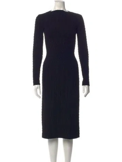 Pre-owned Alaïa Wool Knee-length Dress In Black