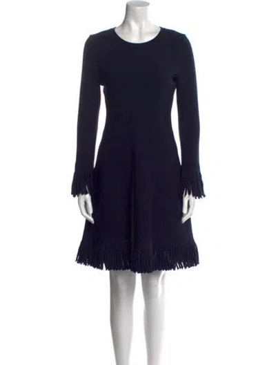 Pre-owned Alaïa Wool Knee-length Dress In Blue