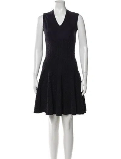 Pre-owned Alaïa Wool Knee-length Dress In Blue
