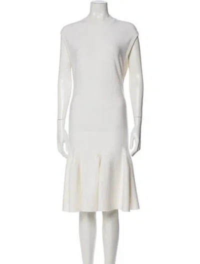 Pre-owned Alaïa Wool Knee-length Dress In Neutral