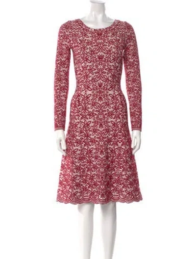 Pre-owned Alaïa Wool Knee-length Dress W/ Tags In Red