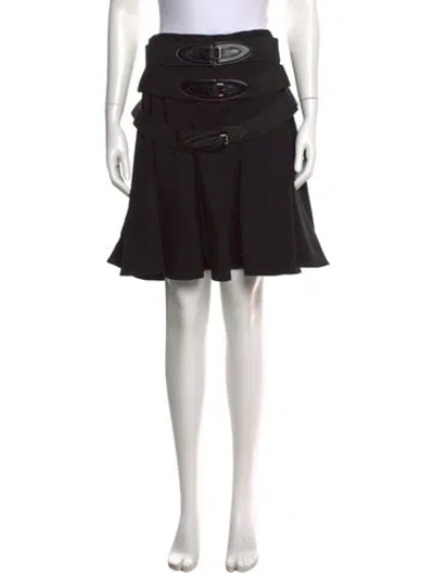 Pre-owned Alaïa Wool Knee-length Skirt In Black