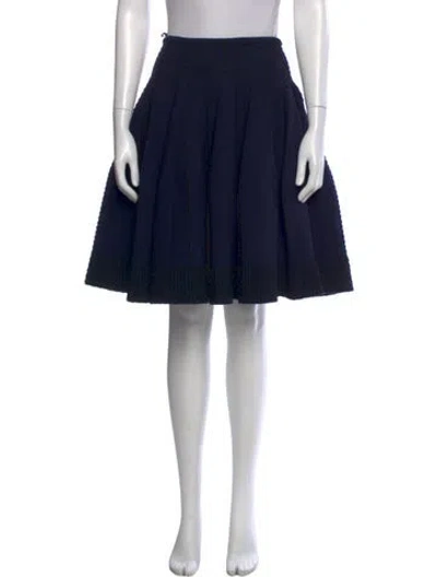 Pre-owned Alaïa Wool Knee-length Skirt In Blue