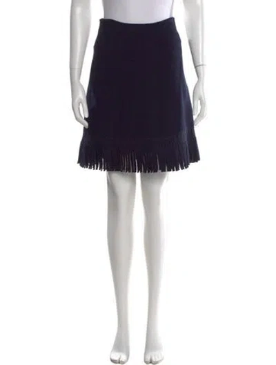 Pre-owned Alaïa Wool Knee-length Skirt In Blue