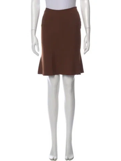 Pre-owned Alaïa Wool Knee-length Skirt In Brown