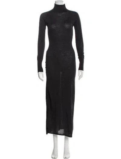 Pre-owned Alaïa Wool Long Dress In Black