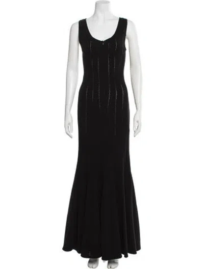 Pre-owned Alaïa Wool Long Dress In Black