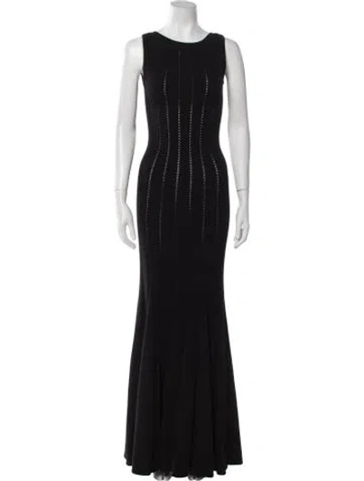 Pre-owned Alaïa Wool Long Dress W/ Tags In Black