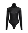 Alaïa Womens Alaia Second Skin Rhinestone Woven-blend Body In Black