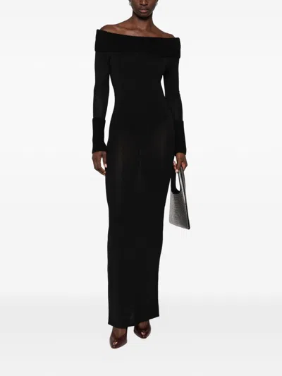 Alaïa Wool Maxi Dress In Black