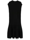 Alaïa Wool Dropped-waist Mini Dress In Black