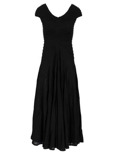 Alaïa Wool Midi Dress Dresses Black