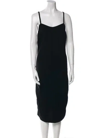Pre-owned Alaïa Wool Midi Length Dress In Black