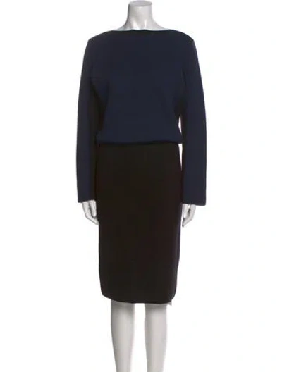 Pre-owned Alaïa Wool Midi Length Dress In Blue