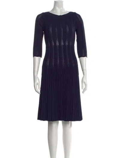 Pre-owned Alaïa Wool Midi Length Dress In Blue