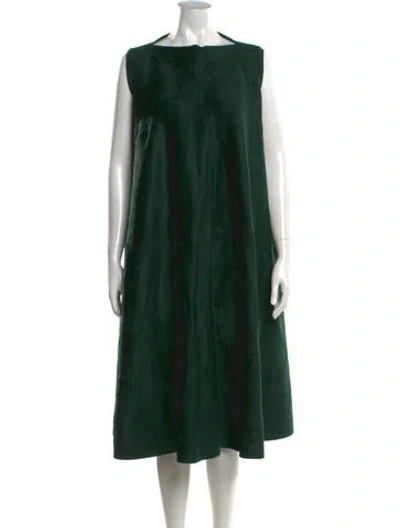 Pre-owned Alaïa Wool Midi Length Dress In Green