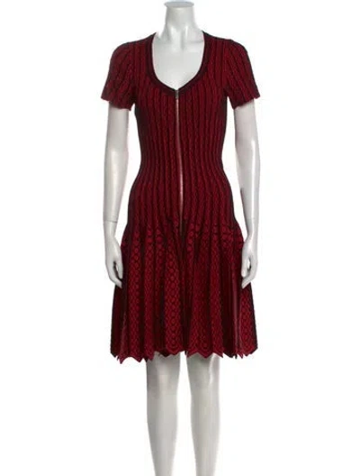 Pre-owned Alaïa Wool Midi Length Dress In Red