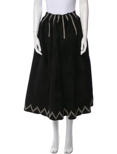 Pre-owned Alaïa Wool Midi Length Skirt In Black