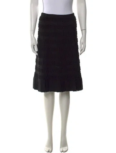 Pre-owned Alaïa Wool Midi Length Skirt In Black