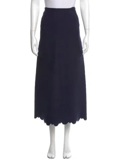 Pre-owned Alaïa Wool Midi Length Skirt In Blue