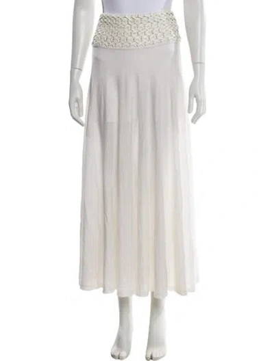 Pre-owned Alaïa Wool Midi Length Skirt In White