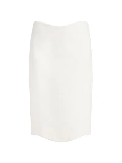 Alaïa Wool Midi Skirt In White