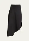 Alaïa Asymmetric Skirt In Noir Alaia