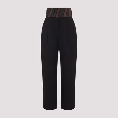 Alaïa Wool Mini Belt Pants For Women In Nude & Neutrals
