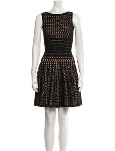 Pre-owned Alaïa Wool Mini Dress In Black