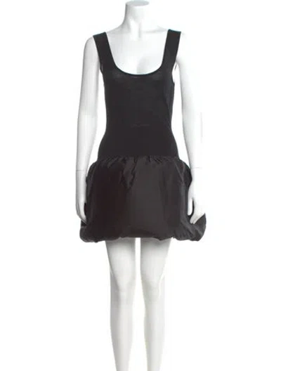 Pre-owned Alaïa Wool Mini Dress In Black