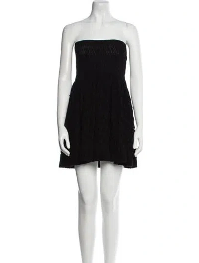 Pre-owned Alaïa Wool Mini Dress In Black