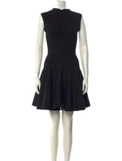 Pre-owned Alaïa Wool Mini Dress In Black