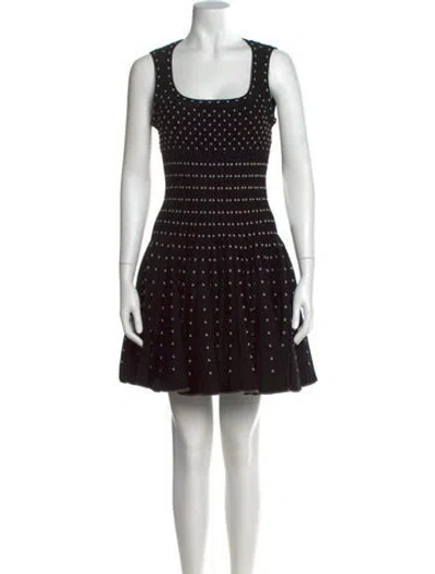 Pre-owned Alaïa Wool Mini Dress In Black