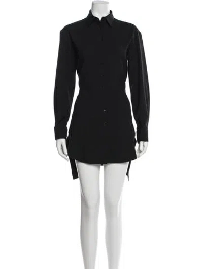 Pre-owned Alaïa Wool Mini Dress In Black