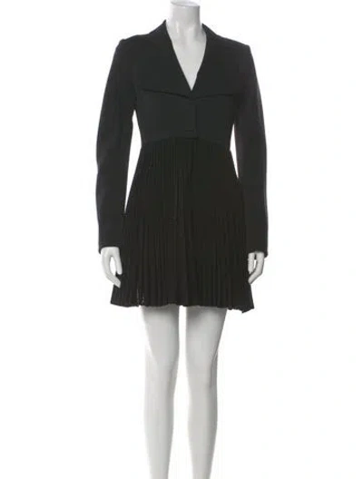 Pre-owned Alaïa Wool Mini Dress In Black