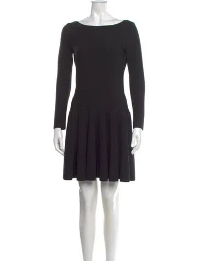 Pre-owned Alaïa Wool Mini Dress In Black