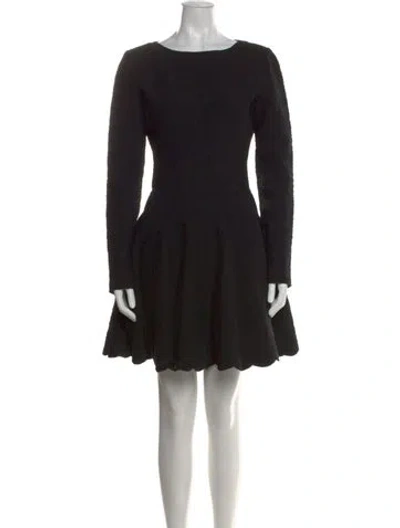 Pre-owned Alaïa Wool Mini Dress In Black
